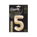 Pezsgőszínű B&C Champagne 5-ös szám fólia lufi 85 cm Pezsgőszínű B&C Champagne 5-ös szám fólia lufi 85 cm