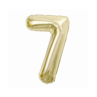 Pezsgőszínű B&C Champagne 7-es szám fólia lufi 85 cm