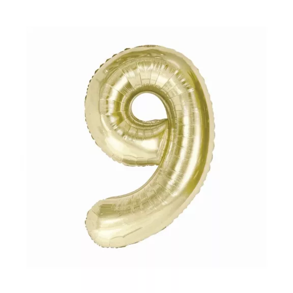 Pezsgőszínű B&C Champagne 9-es szám fólia lufi 85 cm Pezsgőszínű B&C Champagne 9-es szám fólia lufi 85 cm