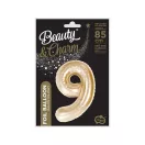 Pezsgőszínű B&C Champagne 9-es szám fólia lufi 85 cm Pezsgőszínű B&C Champagne 9-es szám fólia lufi 85 cm
