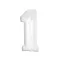 Fehér B&C White 1-es szám fólia lufi 92 cm