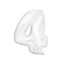 Fehér B&C White 4-es szám fólia lufi 92 cm