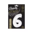 Fehér B&C White 6-os szám fólia lufi 92 cm Fehér B&C White 6-os szám fólia lufi 92 cm