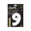 Fehér B&C White 9-es szám fólia lufi 92 cm