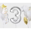 Ezüst 3-as Silver szám fólia lufi 92 cm Ezüst 3-as Silver szám fólia lufi 92 cm