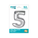 Ezüst 5-ös Silver szám fólia lufi 92 cm Ezüst 5-ös Silver szám fólia lufi 92 cm