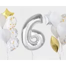 Ezüst 6-os Silver szám fólia lufi 92 cm Ezüst 6-os Silver szám fólia lufi 92 cm