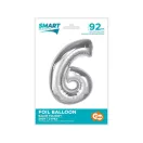 Ezüst 6-os Silver szám fólia lufi 92 cm Ezüst 6-os Silver szám fólia lufi 92 cm