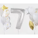 Ezüst 7-es Silver szám fólia lufi 92 cm