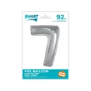 Ezüst 7-es Silver szám fólia lufi 92 cm