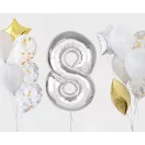Ezüst 8-as Silver szám fólia lufi 92 cm Ezüst 8-as Silver szám fólia lufi 92 cm