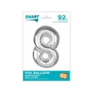 Ezüst 8-as Silver szám fólia lufi 92 cm Ezüst 8-as Silver szám fólia lufi 92 cm