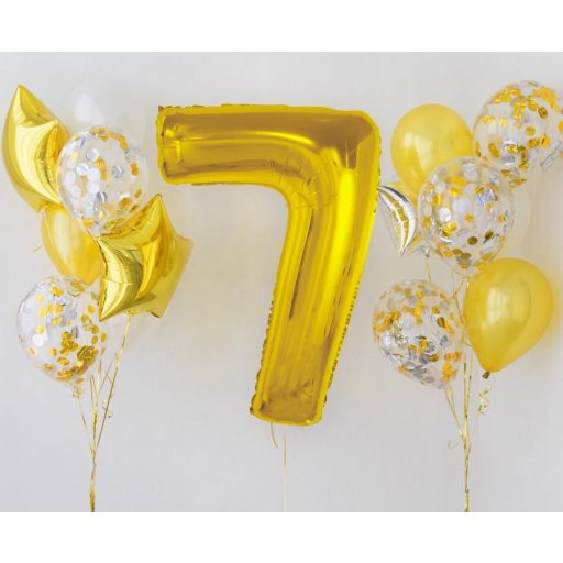 Arany 7-es Gold szám fólia lufi 92 cm