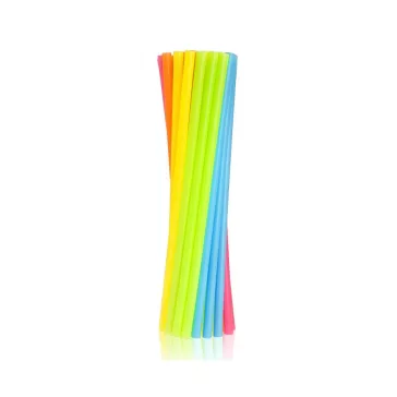 Színes Colorful műanyag szívószál 10 db-os