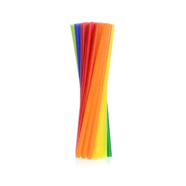 Színes Colorful műanyag szívószál 10 db-os