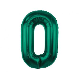 Zöld B&C Bottle Green 0-ás szám fólia lufi 85 cm
