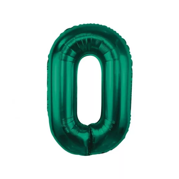 Zöld B&C Bottle Green 0-ás szám fólia lufi 85 cm Zöld B&C Bottle Green 0-ás szám fólia lufi 85 cm