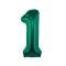 Zöld B&C Bottle Green 1-es szám fólia lufi 85 cm