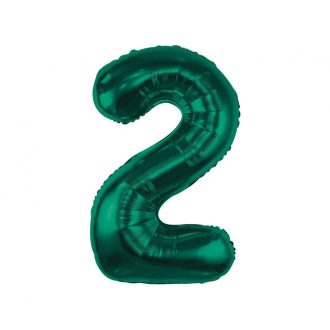 Zöld B&C Bottle Green 2-es szám fólia lufi 85 cm