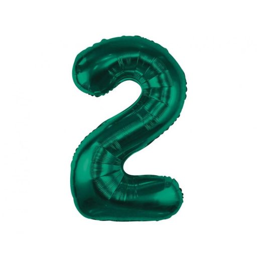 Zöld B&C Bottle Green 2-es szám fólia lufi 85 cm