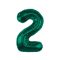 Zöld B&C Bottle Green 2-es szám fólia lufi 85 cm