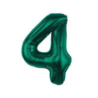 Zöld B&C Bottle Green 4-es szám fólia lufi 85 cm