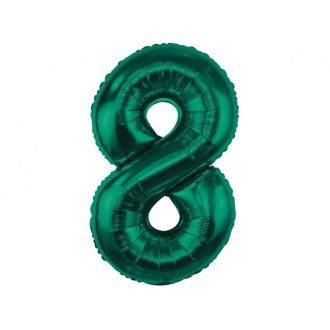 Zöld B&C Bottle Green 8-as szám fólia lufi 85 cm