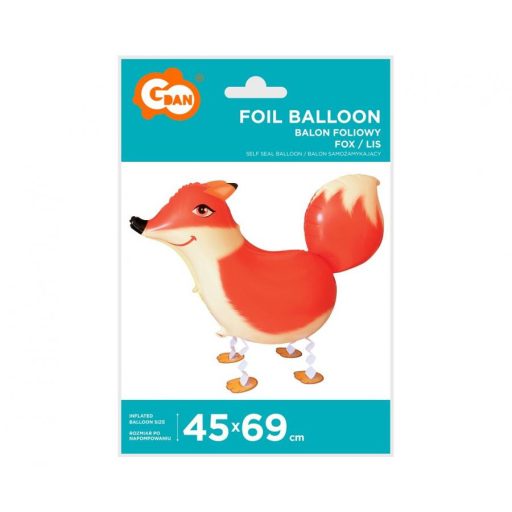 Róka sétáló fólia lufi 69 cm