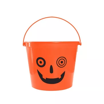 Halloween Tök Crazy cukorka gyűjtő vödör 14,5x11,5 cm