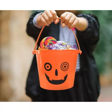 Halloween Tök Crazy cukorka gyűjtő vödör 14,5x11,5 cm