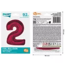 Piros 2-es Red szám fólia lufi 92 cm Piros 2-es Red szám fólia lufi 92 cm
