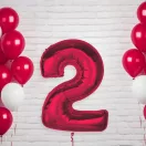 Piros 2-es Red szám fólia lufi 92 cm Piros 2-es Red szám fólia lufi 92 cm