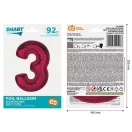 Piros 3-as Red szám fólia lufi 92 cm Piros 3-as Red szám fólia lufi 92 cm