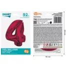Piros 4-es Red szám fólia lufi 92 cm Piros 4-es Red szám fólia lufi 92 cm