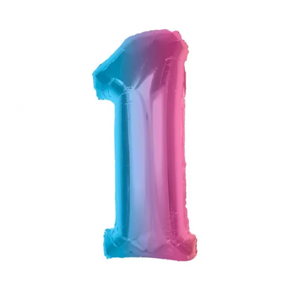 Színes 1-es Rainbow szám fólia lufi 92 cm Színes 1-es Rainbow szám fólia lufi 92 cm