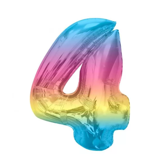 Színes 4-es Rainbow szám fólia lufi 92 cm Színes 4-es Rainbow szám fólia lufi 92 cm