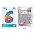 Színes 6-os Rainbow szám fólia lufi 92 cm Színes 6-os Rainbow szám fólia lufi 92 cm