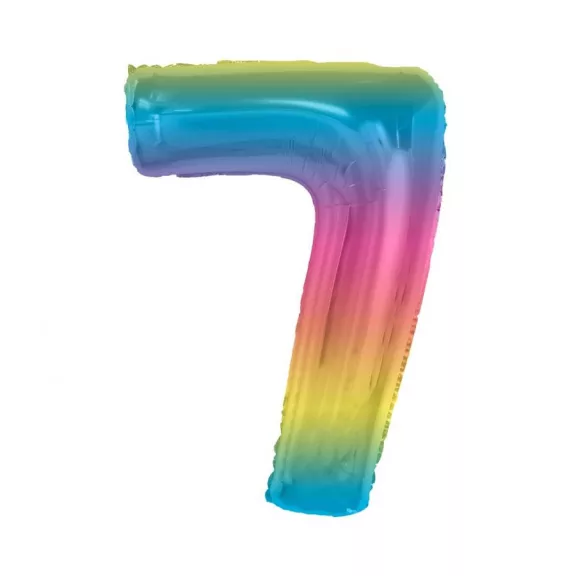 Színes 7-es Rainbow szám fólia lufi 92 cm Színes 7-es Rainbow szám fólia lufi 92 cm