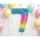 Színes 7-es Rainbow szám fólia lufi 92 cm Színes 7-es Rainbow szám fólia lufi 92 cm
