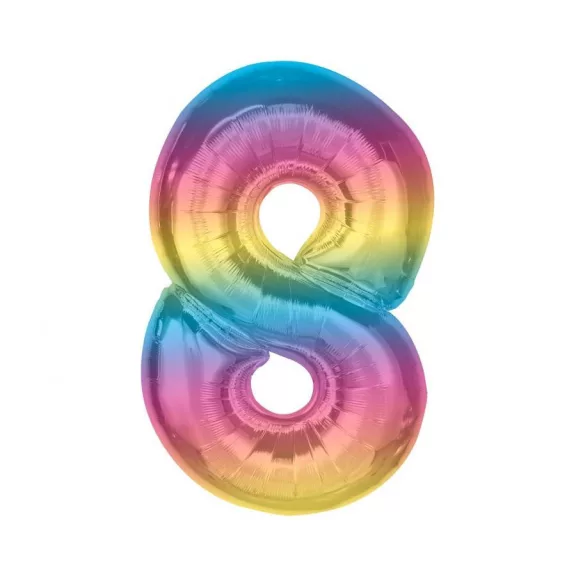 Színes 8-as Rainbow szám fólia lufi 92 cm Színes 8-as Rainbow szám fólia lufi 92 cm