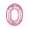 Rózsaszín 0-ás Light Pink szám fólia lufi 92 cm