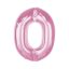 Rózsaszín 0-ás Light Pink szám fólia lufi 92 cm