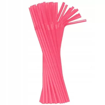 Színes Pink műanyag szívószál 50 db-os