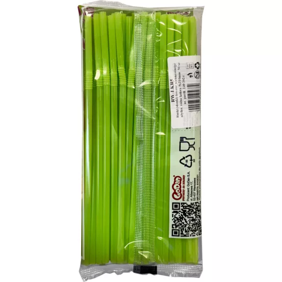 Színes Green műanyag szívószál 50 db-os