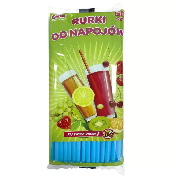 Színes Blue műanyag szívószál 50 db-os