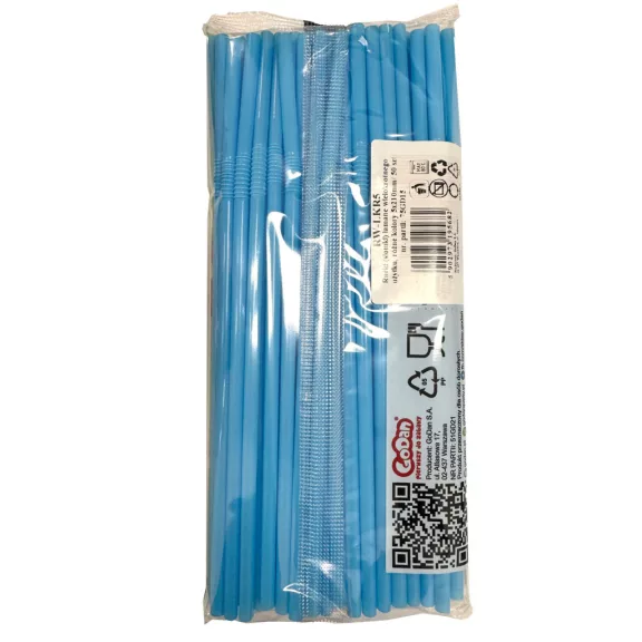 Színes Blue műanyag szívószál 50 db-os
