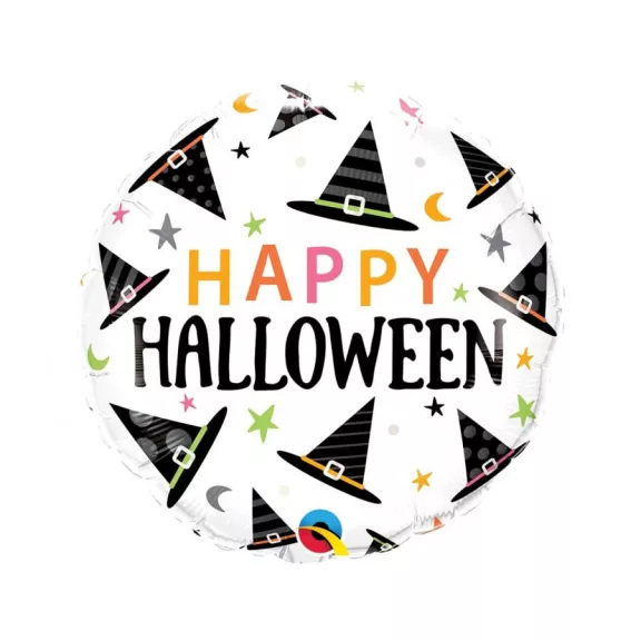 Happy Halloween Hat fólia lufi 46 cm Happy Halloween Hat fólia lufi 46 cm