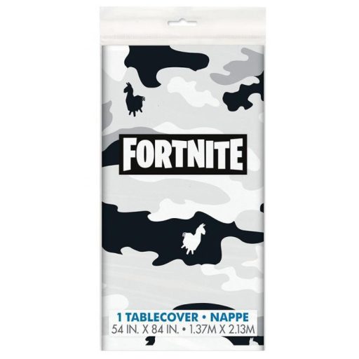 Fortnite Black terepmintás műanyag asztalterítő 137x213 cm