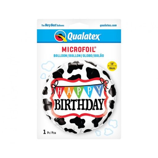 Happy Birthday Cow fólia lufi 46 cm