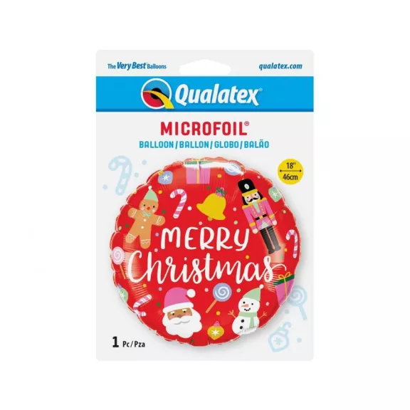 Merry Christmas Díszek, Karácsonyi fólia lufi 46 cm